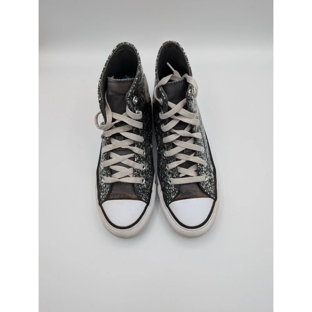 Converse Unisex Big Kid Chuck Taylor All Star Glitter Sneaker Black 4 US